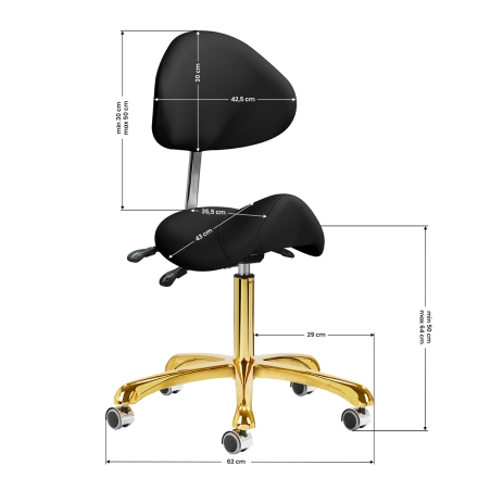 Taboret kosmetyczny 1004 Giovanni złoto czarny - 9