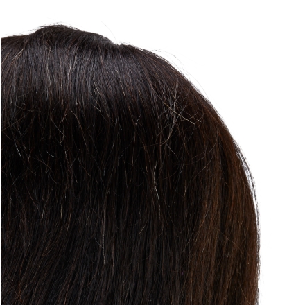 Główka treningowa fryzjerska Gabbiano WZ1 naturalne włosy, kolor 1H, długość 16" - 5