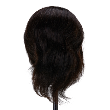 Główka treningowa fryzjerska Gabbiano WZ3 naturalne włosy, kolor 1H, długość 8" - 2