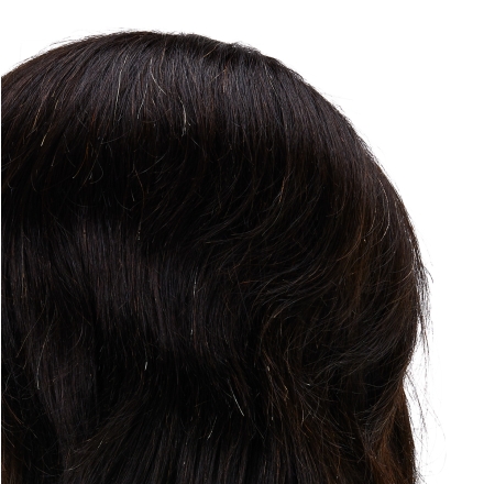 Główka treningowa fryzjerska Gabbiano WZ3 naturalne włosy, kolor 1H, długość 8" - 3