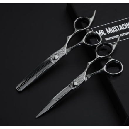 Profesjonalny zestaw fryzjerski Nożyczki + Degażówki Fryzjerskie Mr Mustache Craft 6,0″