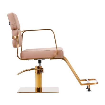 Gabbiano fotel fryzjerski Porto złoto beżowy - 2
