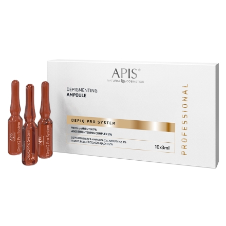 APIS DEPIQ PRO SYSTEM Depigmentująca ampułka z αarbutyną 1% i kompleksem rozjaśniającym 2%, 10x3ml