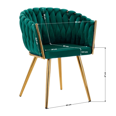 4Rico krzesło QS-GW06G aksamit zielone - 8