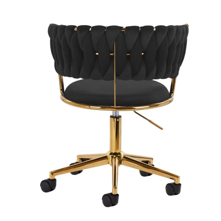 4Rico krzesło obrotowe QS-GW01G aksamit czarne - 4