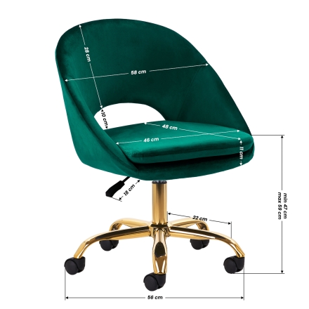 4Rico krzesło obrotowe QS-MF18G aksamit zielone - 8