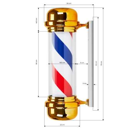 Plafon podświetlany pole barber shop BB-02 złoty duży - 4