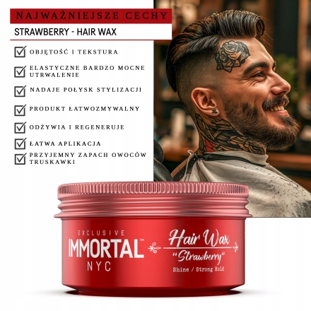 Immortal NYC Strawberry NEW pomada woskowa 150ml - 2