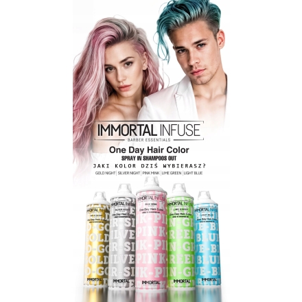 Immortal One Day Hair Color Light Blue Spray Koloryzujący Farbujący 200ml - 6