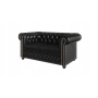 Sofa/ kanapa Chesterfield York Pikowana Czarna Dwuosobowa - 2