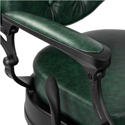 Gabbiano fotel barberski President zielony z czarną ramą - 6
