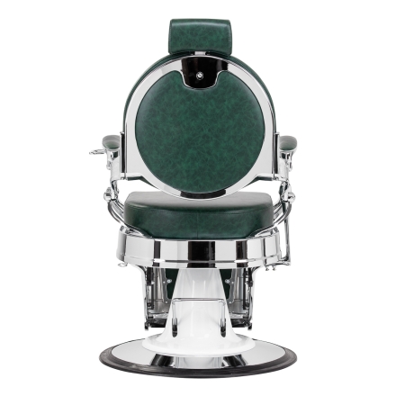 Gabbiano fotel barberski President Zielony z chromowaną ramą - 5