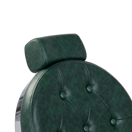 Gabbiano fotel barberski President Zielony z chromowaną ramą - 12