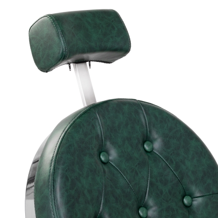 Gabbiano fotel barberski President Zielony z chromowaną ramą - 13
