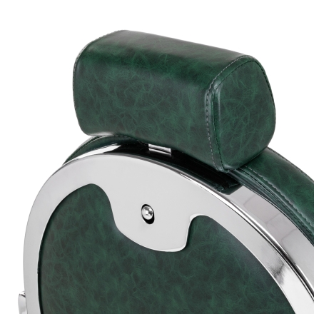 Gabbiano fotel barberski President Zielony z chromowaną ramą - 15
