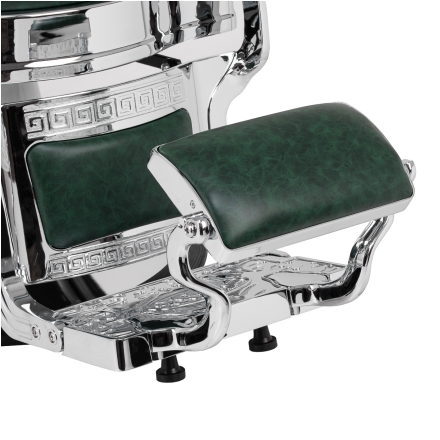 Gabbiano fotel barberski President Zielony z chromowaną ramą - 16