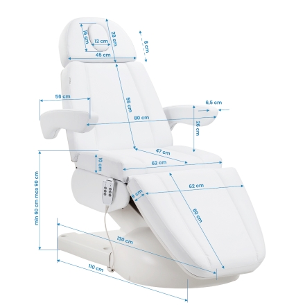 Fotel kosmetyczny Azzurro Lux 3m biały - 16