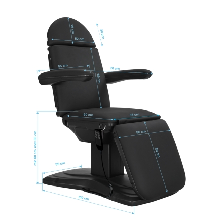 Elektryczny fotel kosmetyczny SILLON Eclipse 3 siln. czarny - 10
