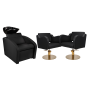 Zestaw Mebli Comfort + 2 Fotele Holly Czarne B Podstawa Dysk Złoty - 2