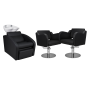 Zestaw Mebli Comfort + 2 Fotele Holly Czarne B Podstawa Dysk Misa Biała - 2