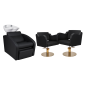 Zestaw Mebli Comfort + 2 Fotele Holly Czarne B Podstawa Dysk Złoty Misa Biała - 2