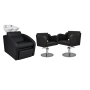 Zestaw Mebli Ayala Comfort + 2 Fotele Holly Czarne G Podstawa Dysk Misa Biała - 2