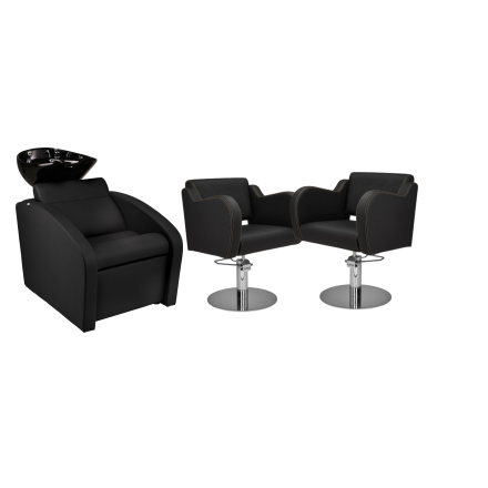 Zestaw Mebli Ayala Comfort + 2 Fotele Holly Czarne G Podstawa Dysk Misa Czarna