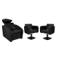 Zestaw Mebli Ayala Comfort + 2 Fotele Globe Czarne Podstawa Czarny Kwadrat Misa Czarna - 2