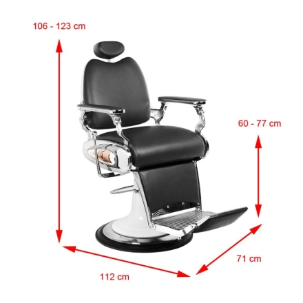 Gabbiano fotel barberski Moto Style czarny - 6