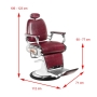 Gabbiano fotel barberski Moto Style bordowy - 7