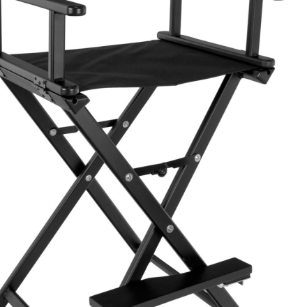 Krzesło do makijażu Glamour aluminiowe czarne - 3