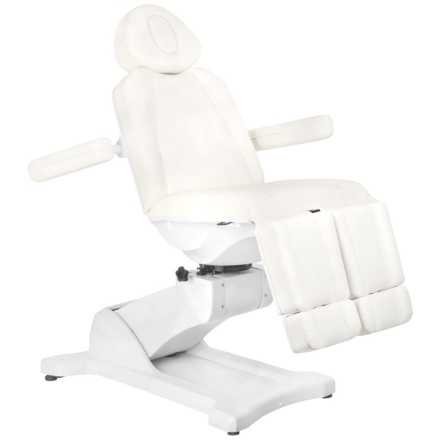 Fotel kosmetyczny elektr. Azzurro 869AS pedi obrotowy 5 siln. biały - 2