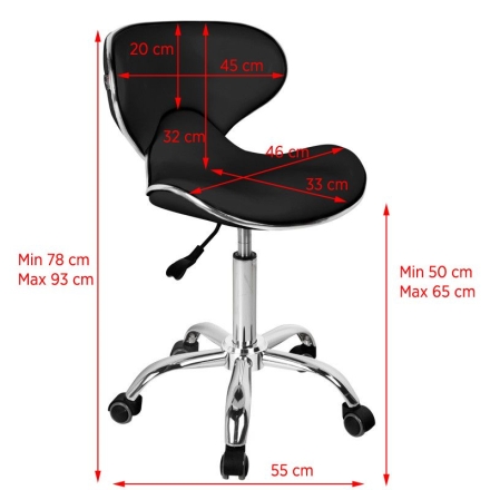 Gabbiano taboret kosmetyczny Q-4599 czarny - 2