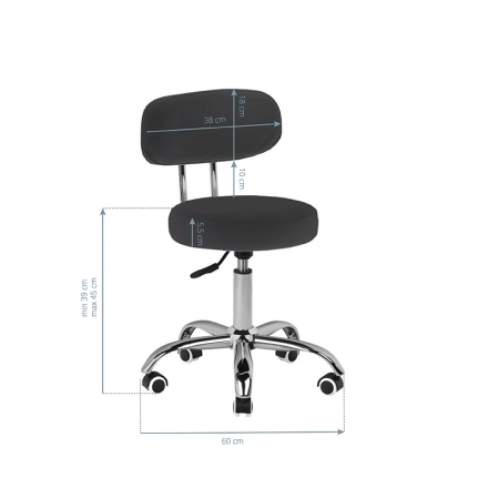 Taboret kosmetyczny do pedicure A-007 czarny - 4