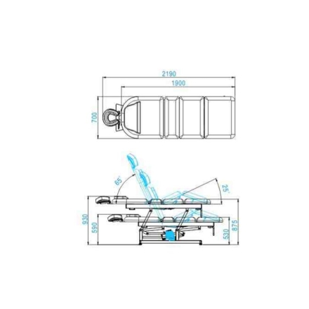 Leżanka elektr. do masażu Azzurro 693A 1 siln. biała - 6