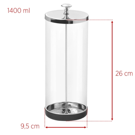 Pojemnik szklany do dezynfekcji narzędzi 1400 ml - 3