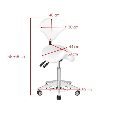 Taboret kosmetyczny Azzurro 037-F bump-up biały - 6