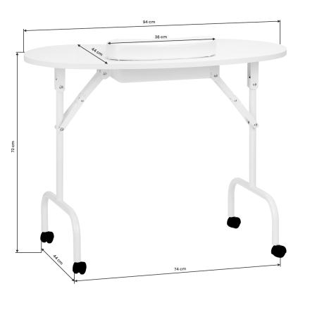 Biurko składane 4031 białe + torba - 10