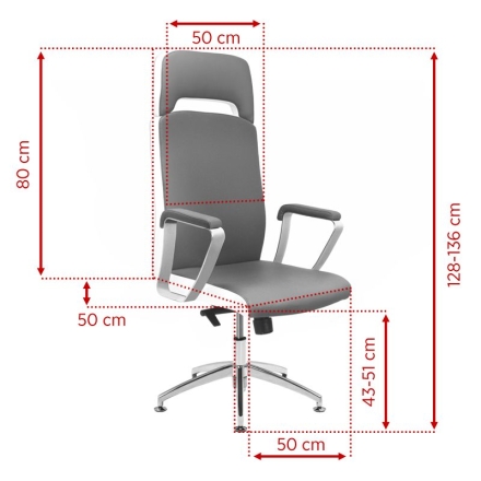 Fotel kosmetyczny Rico A 1501-1 do pedicure i makijażu szaro-biały - 5