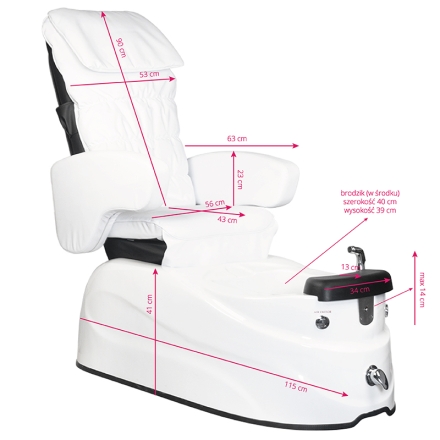 Fotel pedicure spa AS-122 white z funkcją masażu - 10