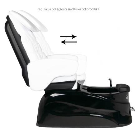 Fotel pedicure spa AS-122 biało-czarny z funkcją masażu - 6