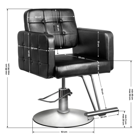 Hair System fotel fryzjerski 90-1 czarny - 5