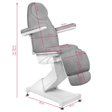 Fotel kosmetyczny elektr. Basic 158 3 siln. szary - 9