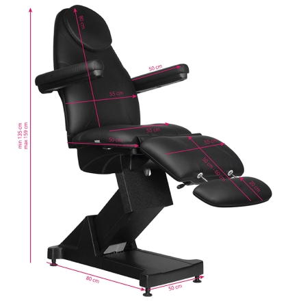 FOTEL KOSMETYCZNY ELEKTR. BASIC 158 3 SILN. CZARNY - 3