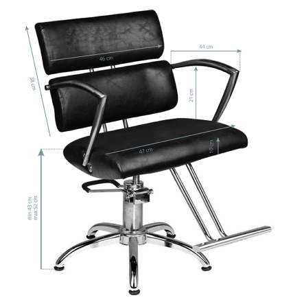 Hair System fotel fryzjerski SM362-1 czarny - 5