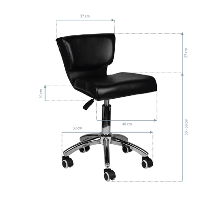 Taboret kosmetyczny 227 czarny - 5