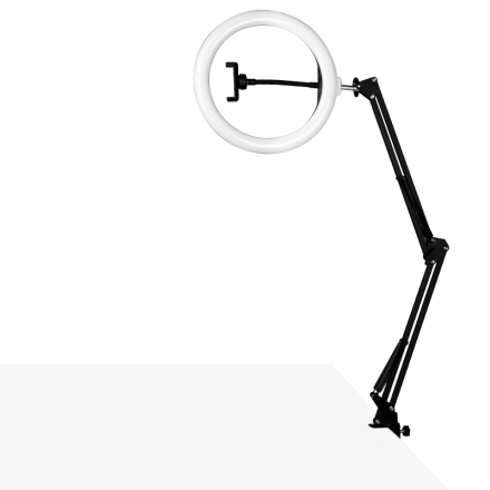 Lampa pierścieniowa Ring light 10' 8W led czarna do blatu - 3