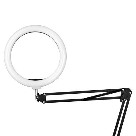 Lampa pierścieniowa Ring light 10' 8W led czarna do blatu - 4