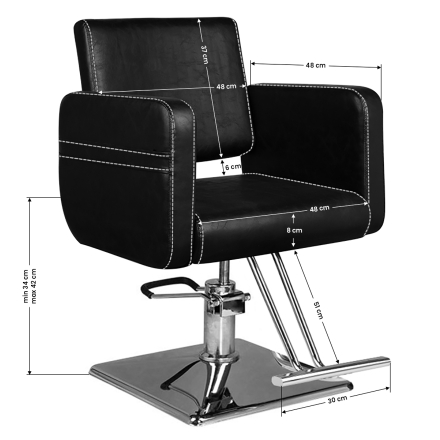 Hair System fotel fryzjerski SM376 czarny - 5