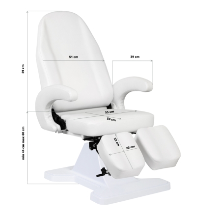 Fotel podologiczny hydrauliczny 112 biały - 2